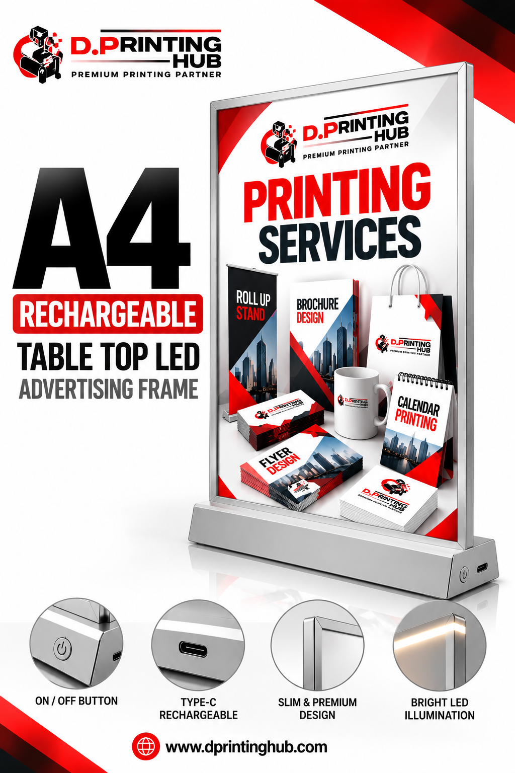 A4 Rechargeable Smart LED Frame
